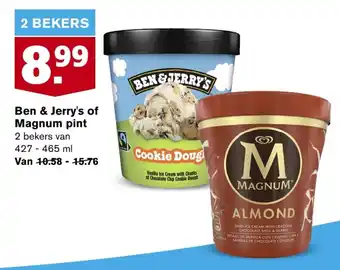 Hoogvliet Ben & Jerry's of Magnum pint aanbieding