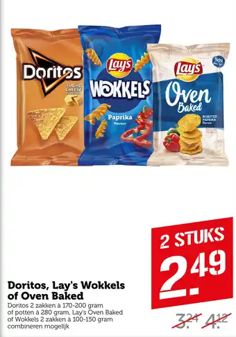 Coop Doritos, Lay's Wokkels of Oven Baked aanbieding