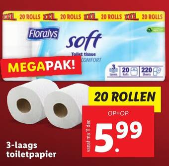 Lidl 3-laags toiletpapier aanbieding