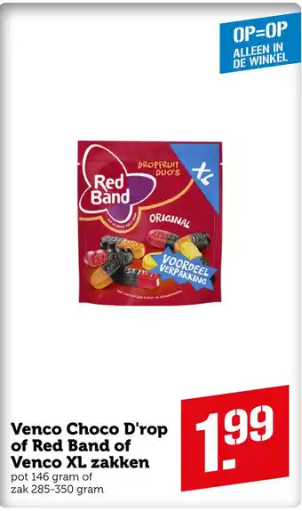 Coop Venco Choco D'rop of Red Band of Venco XL zakken aanbieding