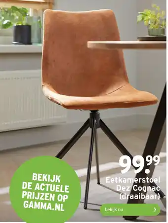 GAMMA Eetkamerstoel Dez Cognac (draaibaar) aanbieding