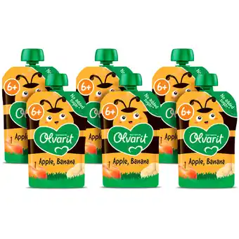 Jumbo Olvarit knijpfruit appel banaan 6+ maanden 6 x 100g aanbieding