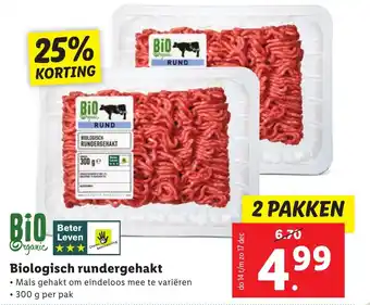 Lidl Biologisch rundergehakt aanbieding