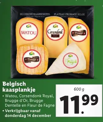 Lidl Belgisch kaasplankje 600g aanbieding