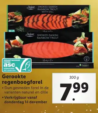 Lidl Gerookte regenboogforel 300g aanbieding