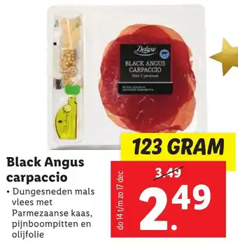 Lidl Black Angus carpaccio 123g aanbieding