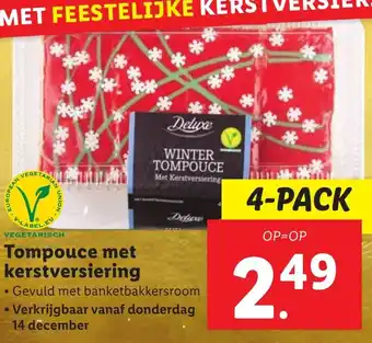 Lidl Tompouce met kerstversiering aanbieding