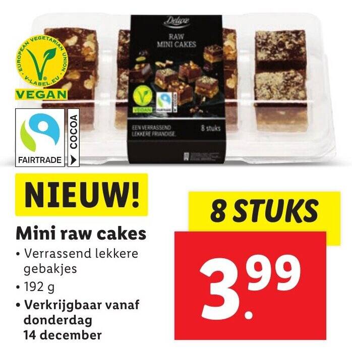 Mini raw cakes aanbieding bij Lidl