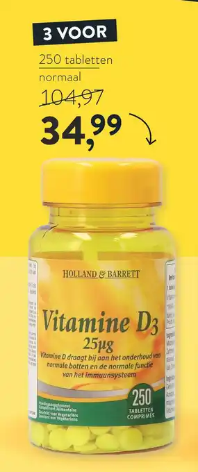 Holland & Barrett Holland & Barrett Vitamine D3 aanbieding