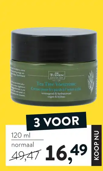 Holland & Barrett De Tuinen Tea Tree Voetcrème aanbieding