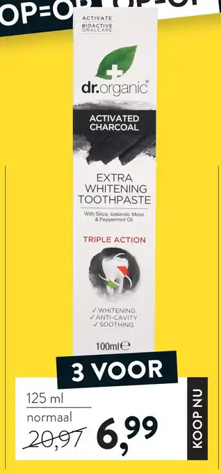 Holland & Barrett Dr.Organic Extra Whitening Toothpaste aanbieding