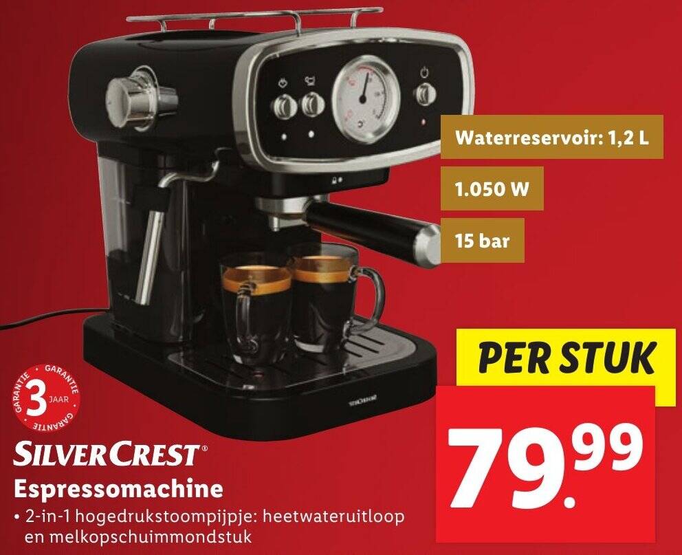 SILVERCREST Espressomachine aanbieding bij Lidl