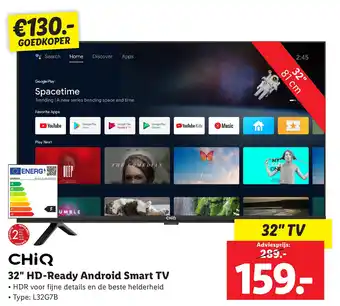 Lidl CHIQ 32" HD-Ready Android Smart TV aanbieding