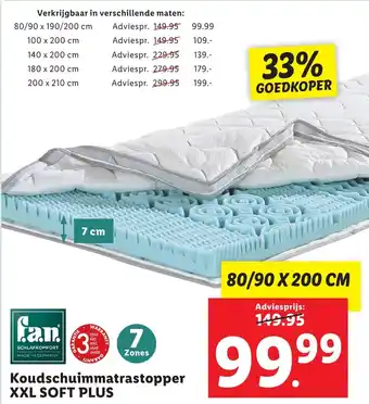 Lidl Koudschuimmatrastopper XXL SOFT PLUS aanbieding