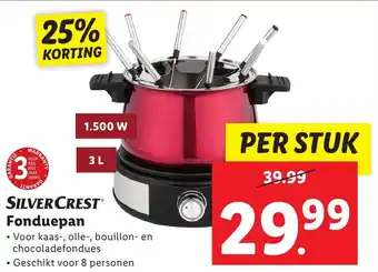 Lidl SILVERCREST Fonduepan aanbieding