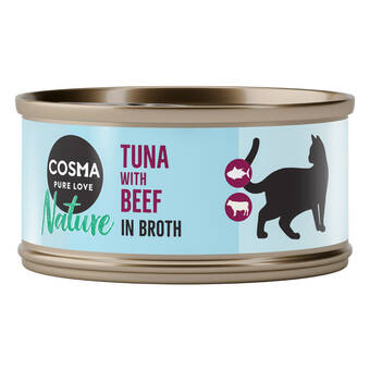 Zooplus 24x70g tonijn & rund cosma nature kattenvoer aanbieding