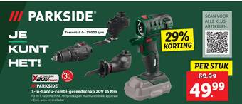 Lidl 3-in-1 accu-combi-gereedschap 20V 35 Nm aanbieding
