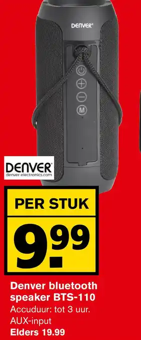 Hoogvliet Denver bluetooth speaker BTS-110 aanbieding