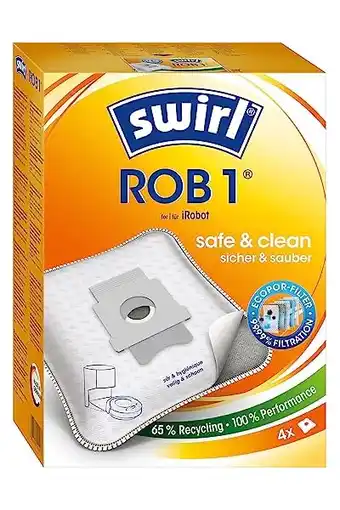 Amazon Swirl rob 1 micropor plus stofzuigerzakken voor irobot clean base zuigrobot-afzuigstations | anti-allergeenfilter | duurzaam  aanbieding