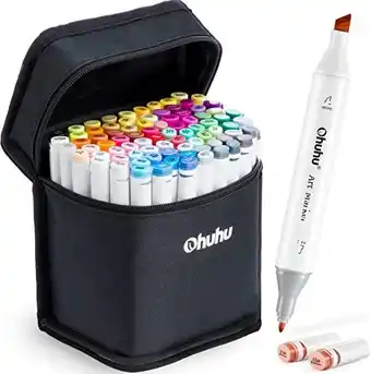 Amazon Ohuhu 40-kleurige alcohol marker, dubbele punten permanente markeringen voor kinderen, markeerstift sketch markers voor het t aanbieding