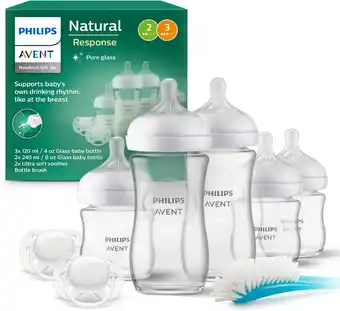 Amazon Philips avent natural response cadeauset voor pasgeborenen - 3 glazen 120 ml babyflessen en 2 glazen 240 ml babyflessen, 2 ul aanbieding