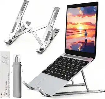 Amazon Aitodos laptopstandaard, aluminiumlegering, lichtgewicht, compact, opvouwbaar - ventilatie en koeling, 6 aanpassingen - lapto aanbieding
