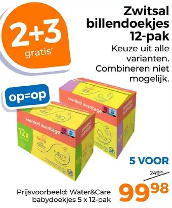 Trekpleister Zwitsal billendoekjes 12-pak aanbieding