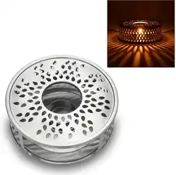 Amazon Creano warmhouder van roestvrij staal met waxinelichthouder, theewarmer, koffiewarmer, waxinelichtje, stabiel, wiebelt niet, aanbieding