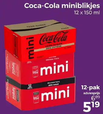 Trekpleister Coca-Cola miniblikjes aanbieding