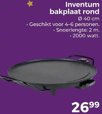 Trekpleister Inventum bakplaat rond aanbieding