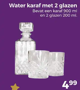 Trekpleister Water karaf met 2 glazen aanbieding