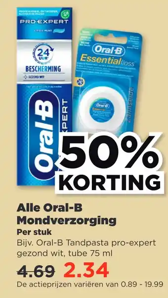 PLUS Alle oral-b mondverzorging aanbieding