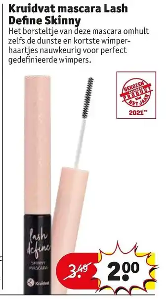 Kruidvat Kruidvat mascara Lash Define Skinny aanbieding