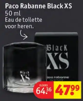 Kruidvat Paco Rabanne Black XS 50 ml aanbieding