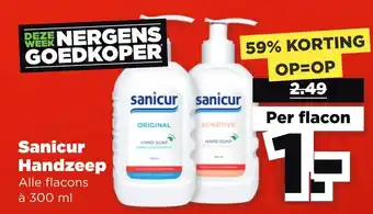 PLUS Sanicur handzeep aanbieding
