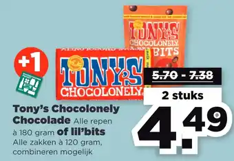 PLUS Tony's chocolonely chocolade alle repen aanbieding