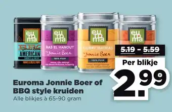 PLUS Euroma jonnie boer of bbq style kruiden aanbieding