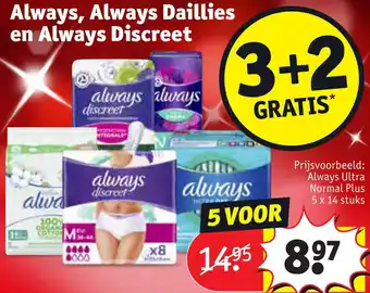 Kruidvat Always, Always Daillies en Always Discreet aanbieding