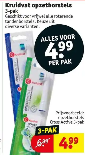 Kruidvat Kruidvat Opzetborstels 3-pack aanbieding