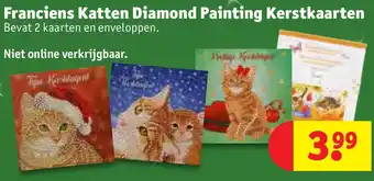 Kruidvat Franciens Katten Diamond Painting Kerstkaarten aanbieding