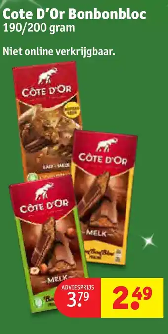 Kruidvat Cote D'Or Bonbonbloc 190/200 gram aanbieding