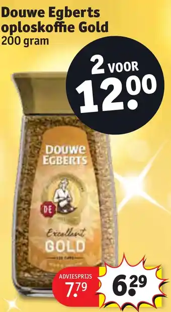 Kruidvat Douwe Egberts oploskoffie Gold 200 gram aanbieding