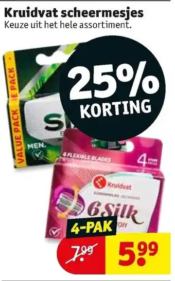 Kruidvat Kruidvat Scheermesjes 4-pack aanbieding