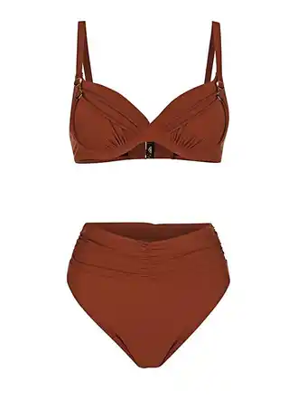 Klingel Bikini met broekje in hoger model opera bruin aanbieding