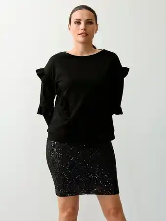 Klingel Sweatshirt met ruches alba moda zwart aanbieding