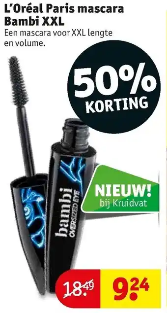 Kruidvat L'Oreal Paris Bambi Oversized Eye mascara aanbieding