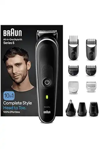 Amazon Braun series 5 all-in-one baardverzorgingsset, baardtrimmer, tondeuse, waterdicht, 100 minuten draadloze looptijd, vaderdagca aanbieding