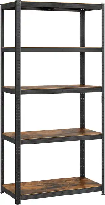 Amazon Songmics vrijstaande plank, boekenkast, opbergplank, 5 planken, keukenplank, rek, 40 x 90 x 180 cm, belastbaar tot 875 kg, ve aanbieding