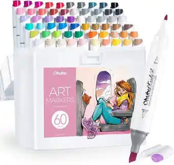 Amazon Ohuhu alcohol markers slanke beitel en fijne dubbele getipt art marker set voor kunstenaars volwassenen kleurtekening cartoon aanbieding