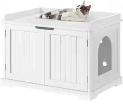 Amazon Yaheetech kattenmand voor grote katten kattenkast hout kattenhuis 75,5 x 51 x 52,5 cm kattenbed met magnetische deuren aparte aanbieding